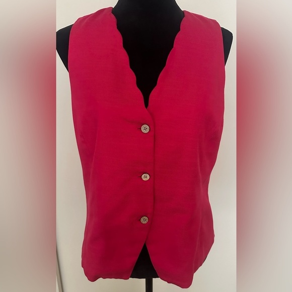 Cupio Blush Pink Scalloped Neck Pink Vest - Size L - NWT - Picture 2 of 7